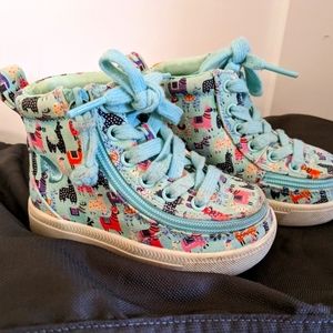 BILLY Classic Zip High Tops Toddler 6 Blue Unicorns AFO friendly